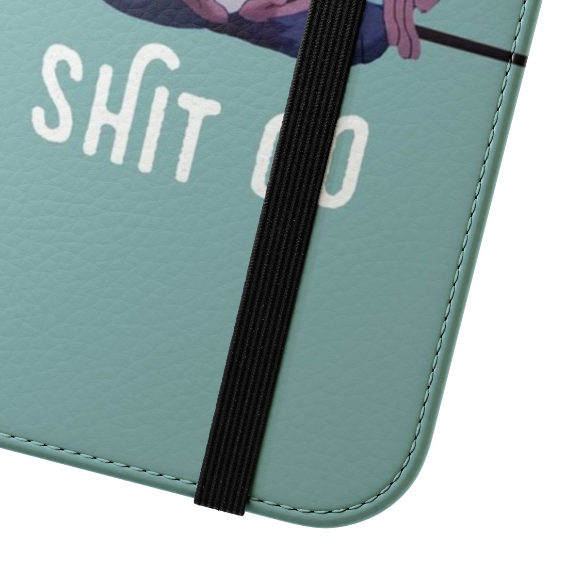 Inspirational phone case with "Let That Shit Go" quote and zen design - Close Up