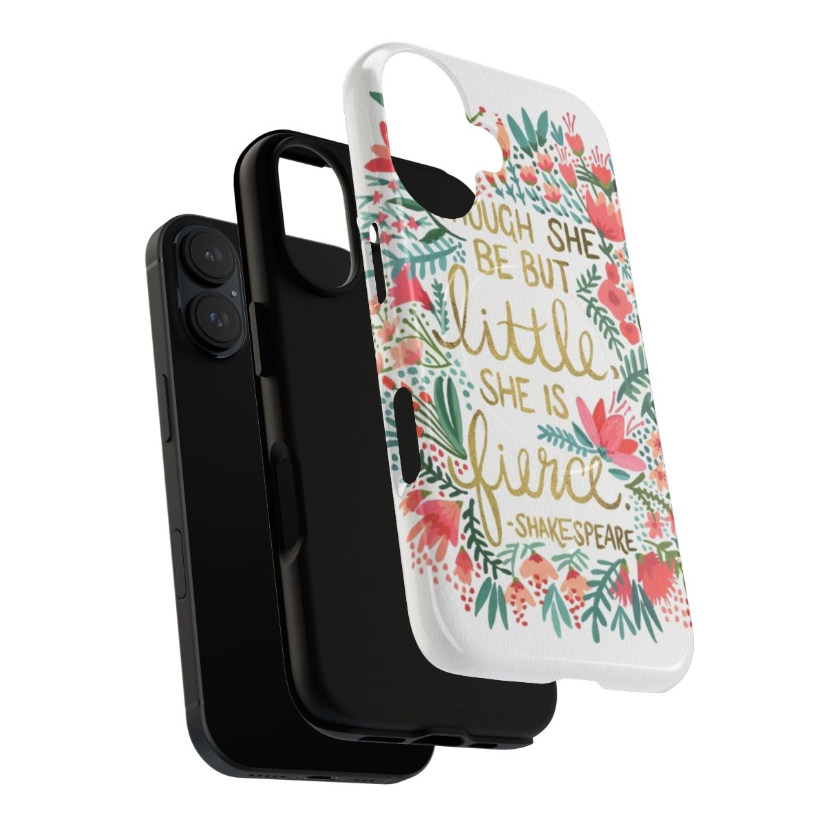 Magnetic tough phone case with a watercolor floral design inspired by Shakespeare's 'A Midsummer Night's Dream' - Layers