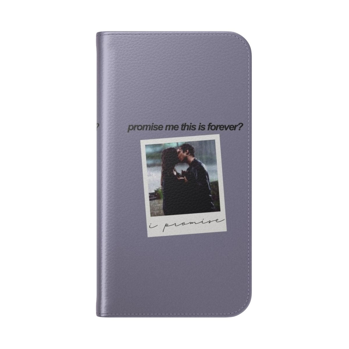 Promise Forever Flip Cover Phone Case with Delena, Stelena, and Damon Designs - Folded Back