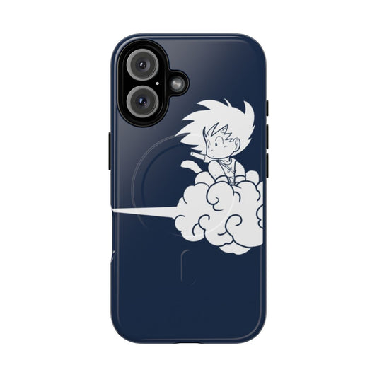 Illustration of Goku and the Kinto One magic cloud from the Dragon Ball anime series on a protective phone case.