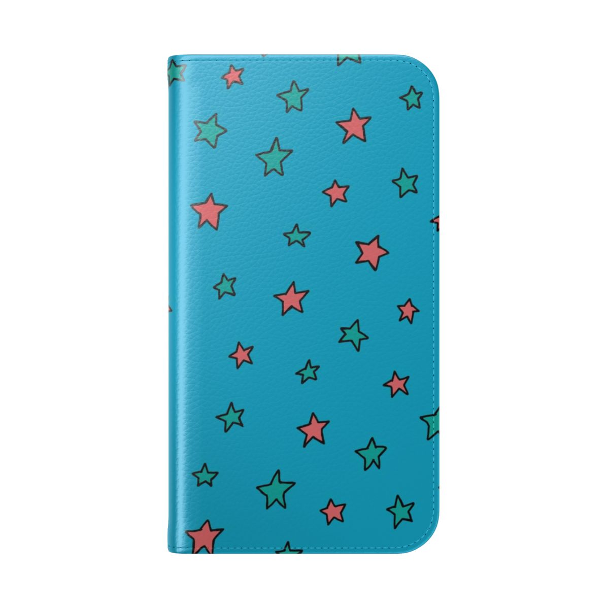 Flip cover phone case featuring abstract design inspired by Heartstopper characters Nick Nelson and Charlie Spring - Folded Back