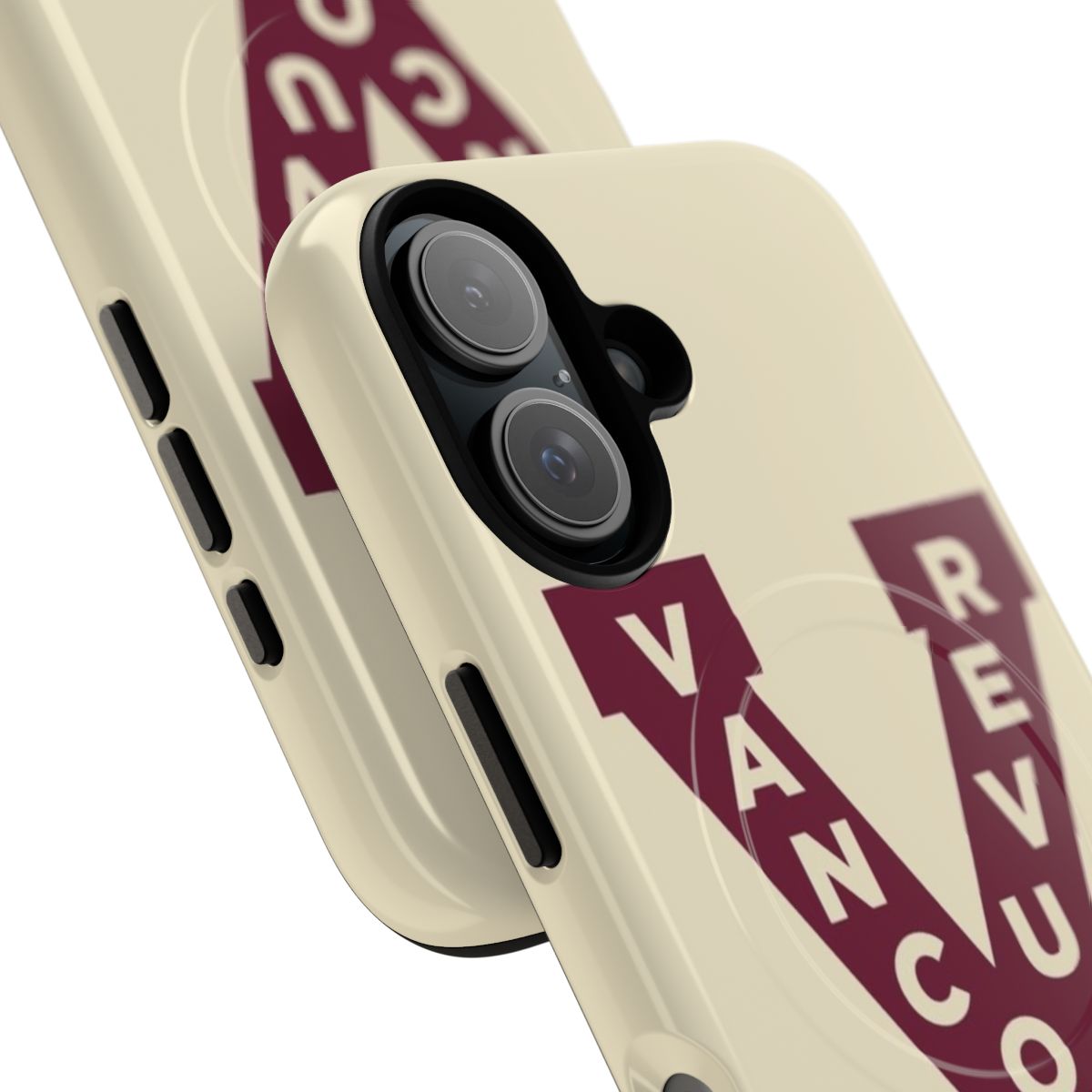 Vintage-inspired phone case featuring the defunct Vancouver Millionaires hockey team logo - Detail