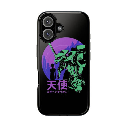 Retro-style Neon Genesis Evangelion phone case with magnetic closure and tough design