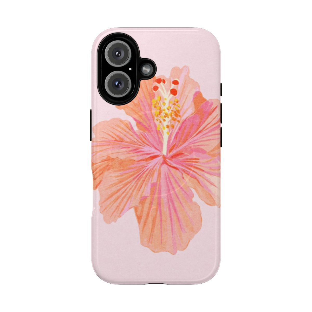 Vibrant watercolor hibiscus flower phone case with a modern botanical design.