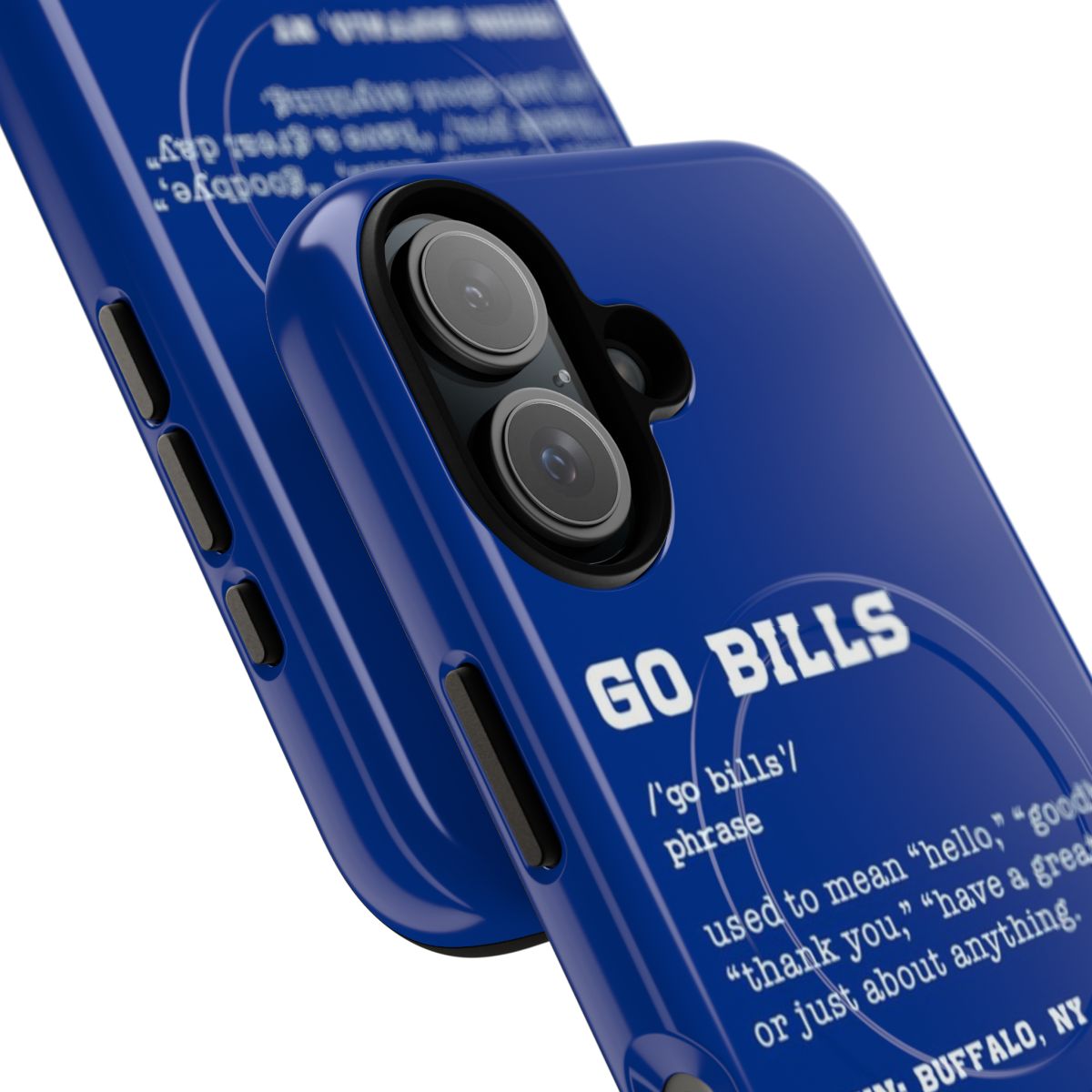 Buffalo Bills themed magnetic tough phone case with team logos and player names - Detail