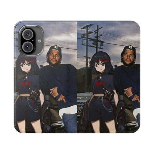 Flip cover phone case featuring the character Ryuko Matoi from the anime "Kill la Kill"