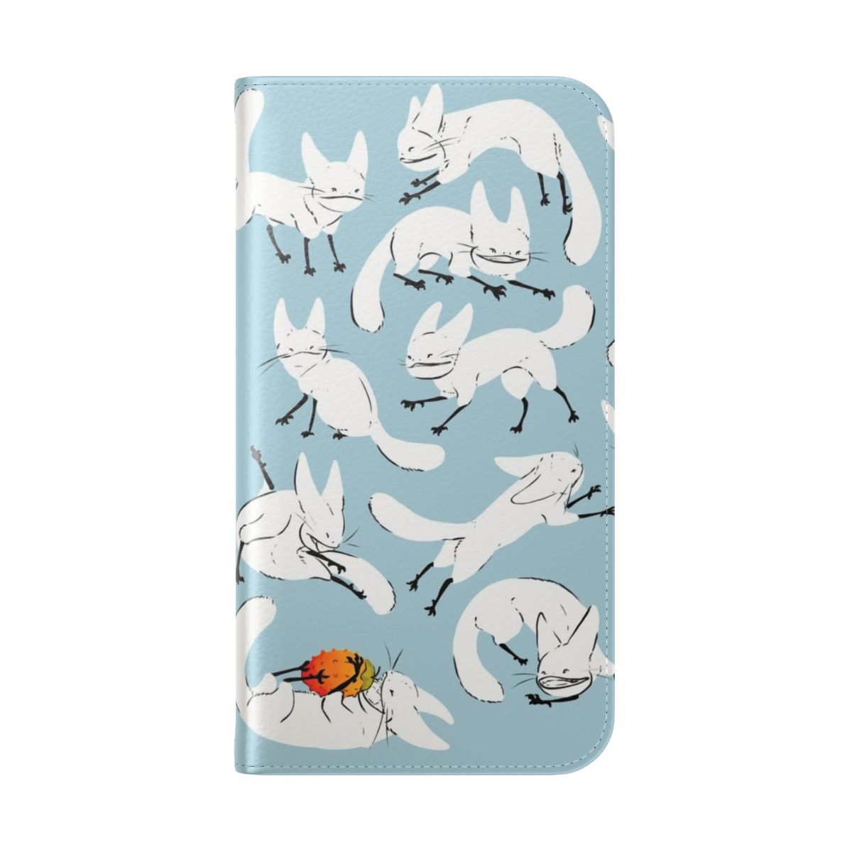 White flip cover phone case with an illustration of a loth cat from Star Wars Rebels - Folded Back