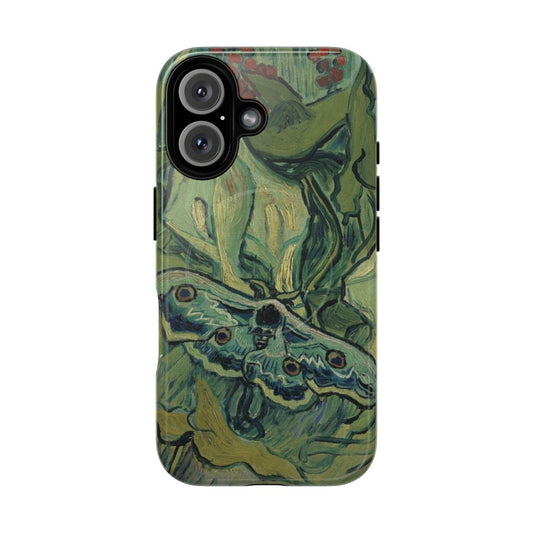 Artistic phone case featuring Vincent Van Gogh's iconic Emperor Moth painting