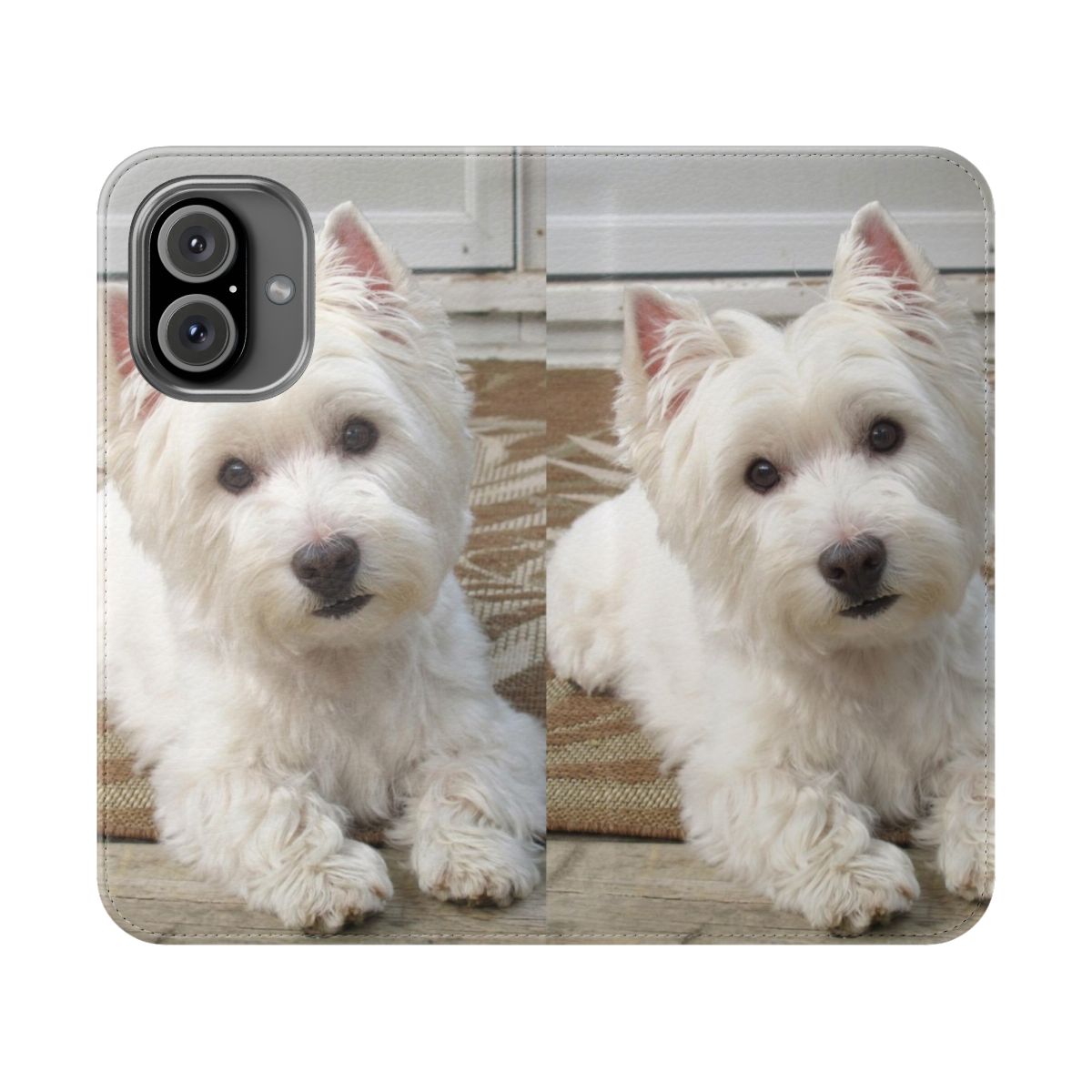 West Highland White Terrier dog breed phone case with flip cover design