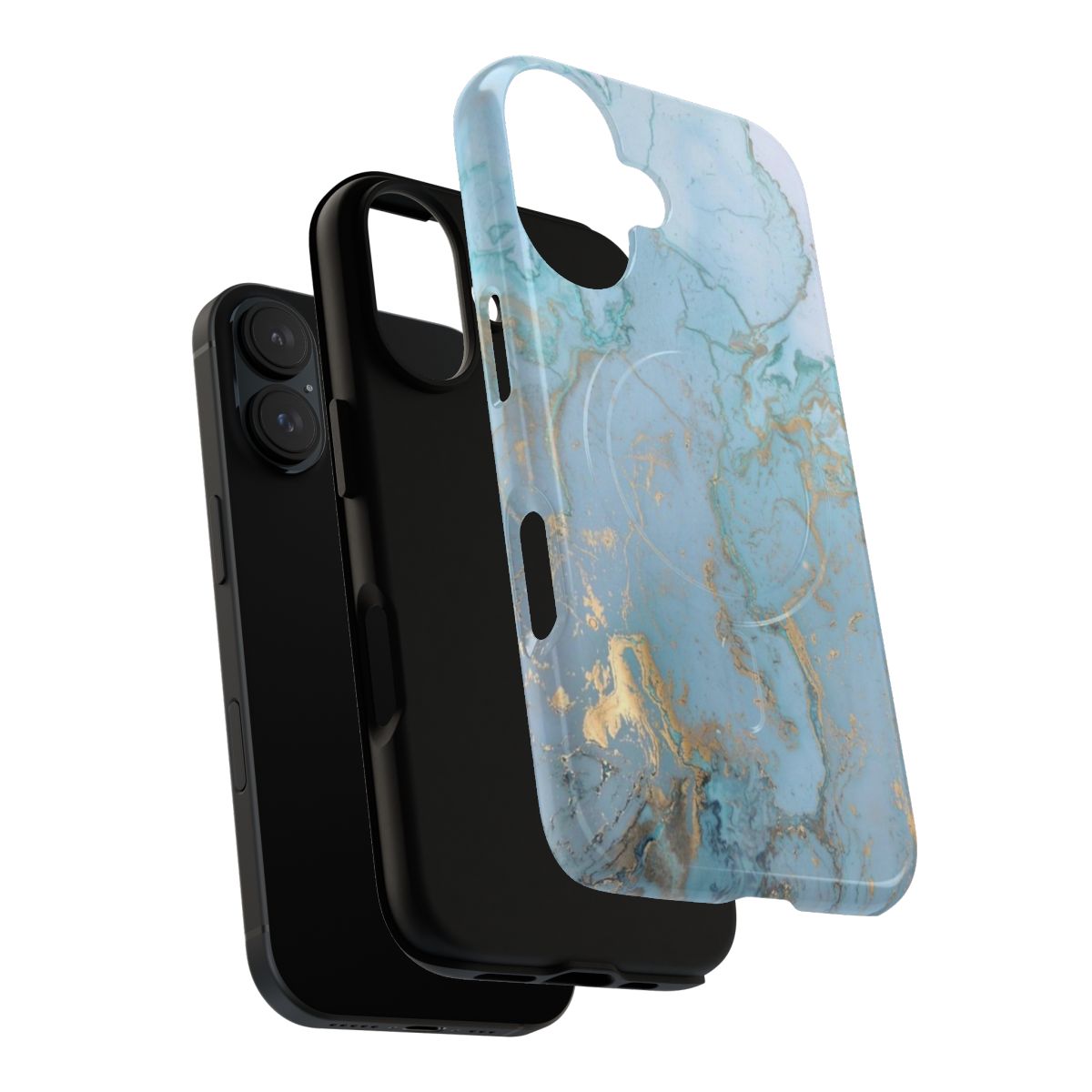 Sleek and durable marble-patterned magnetic protective phone cases - Layers