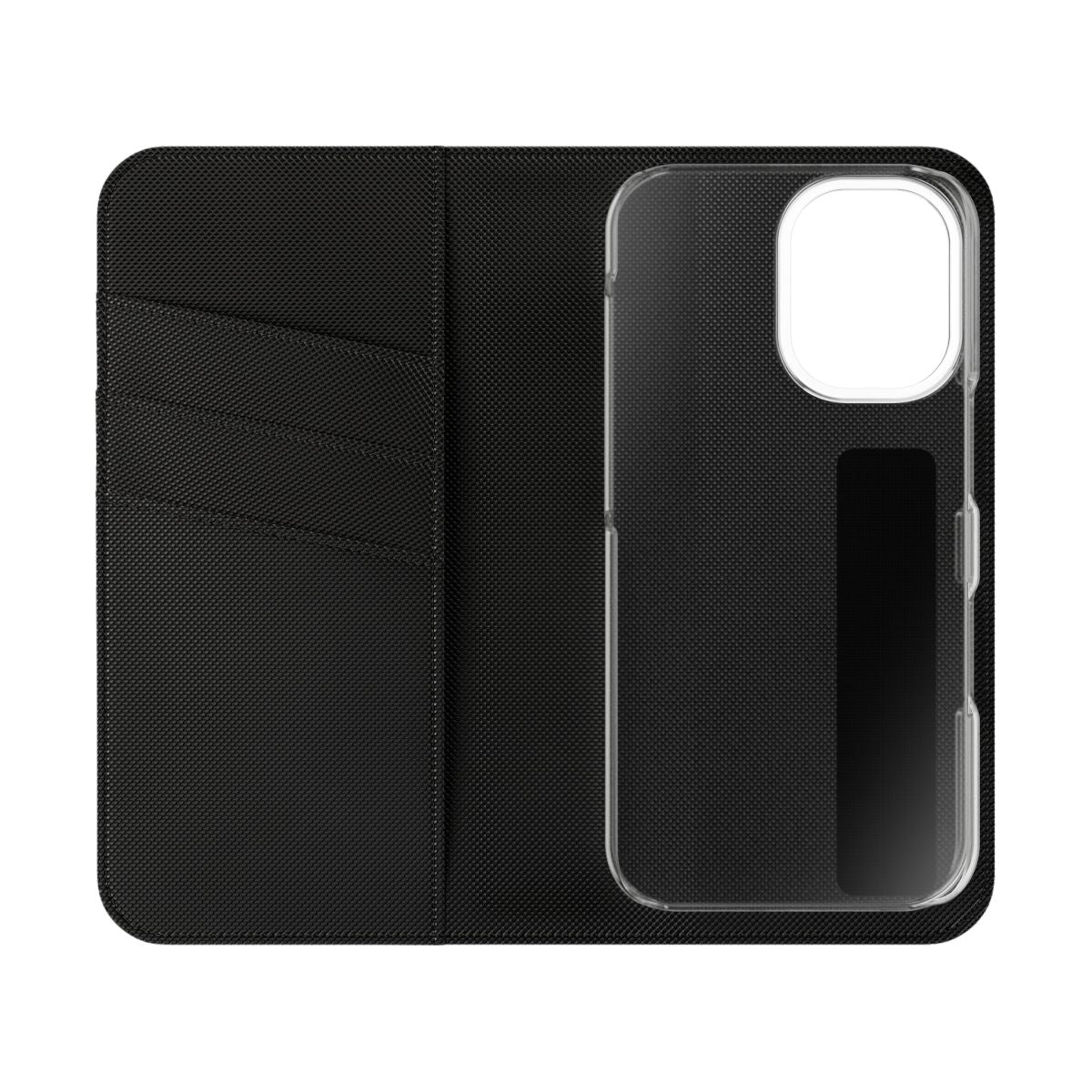 Topography-inspired flip cover phone case with minimalist, black and white design - Inside