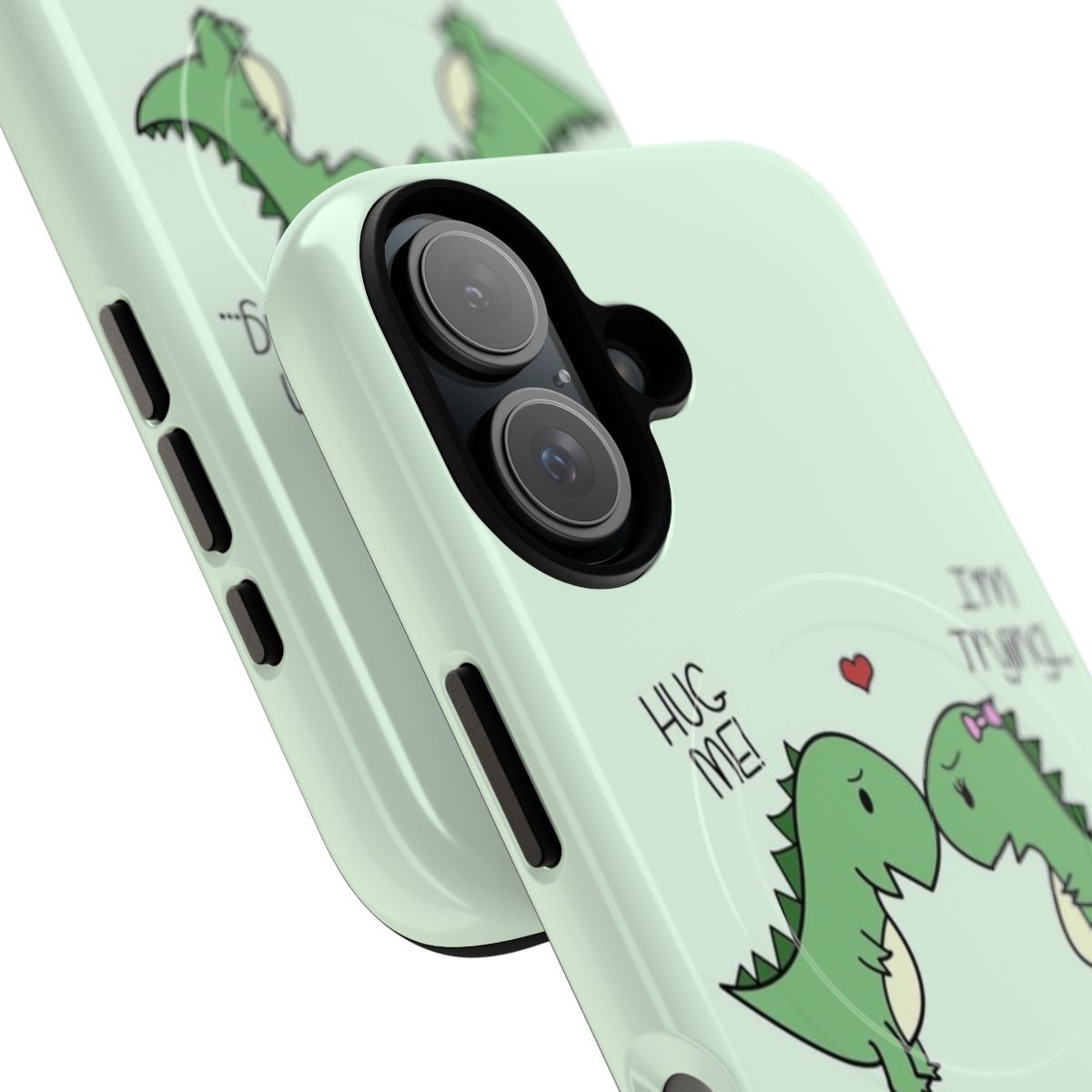 Magnetic dinosaur phone case with cute cartoon dino design - Detail