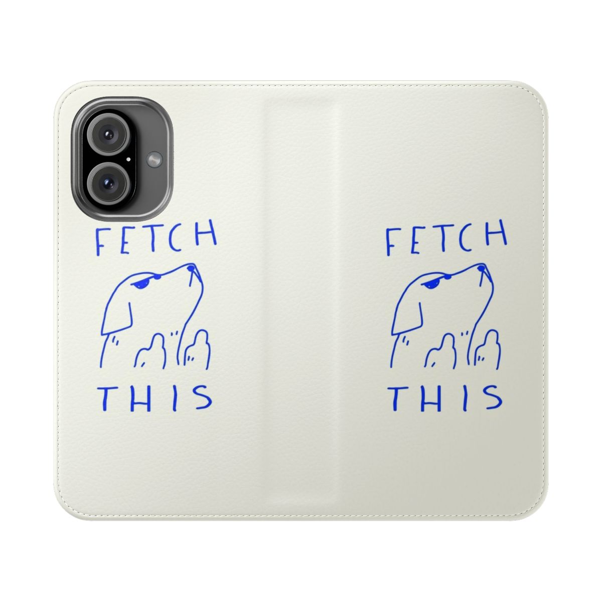 A minimalist line art or pop art style phone case featuring a simple dog design.