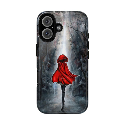 Magnetic dark fantasy phone case with red and gothic elements