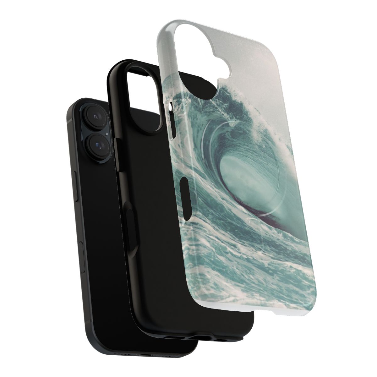 Tough phone case with ocean wave design - Layers