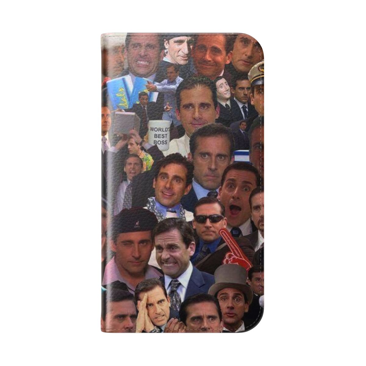 Flip cover phone case featuring Michael Scott, the iconic character from the TV show The Office - Folded Back