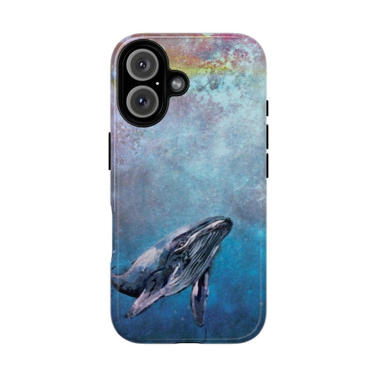 Vibrant watercolor humpback whale on a tough phone case