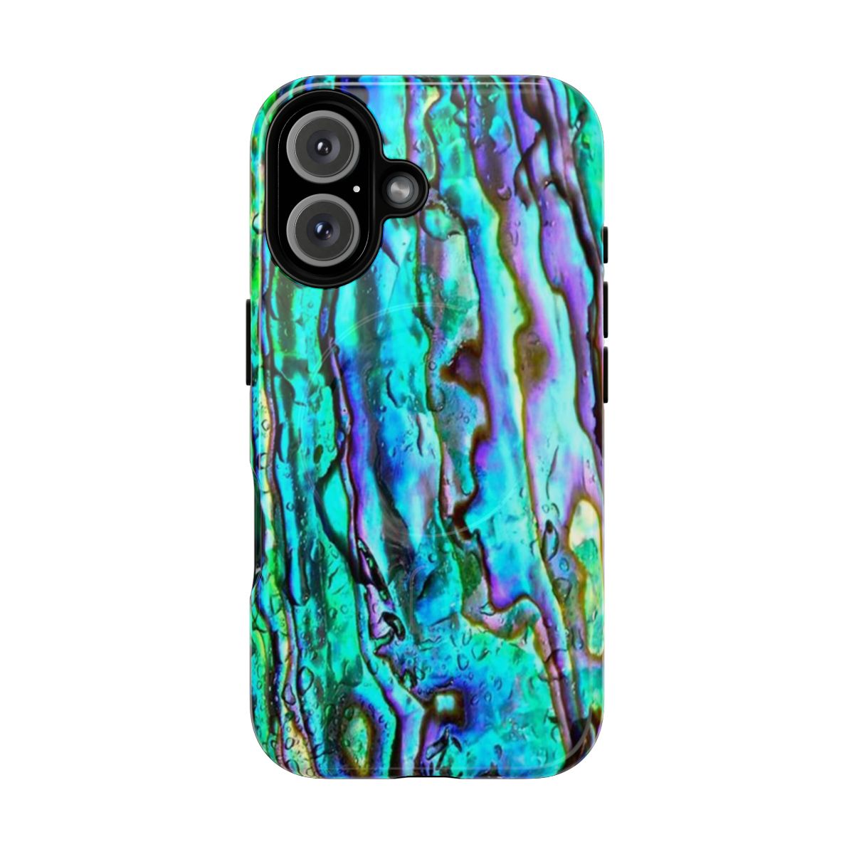 Abalone shell phone case with magnetic closure and tough protection