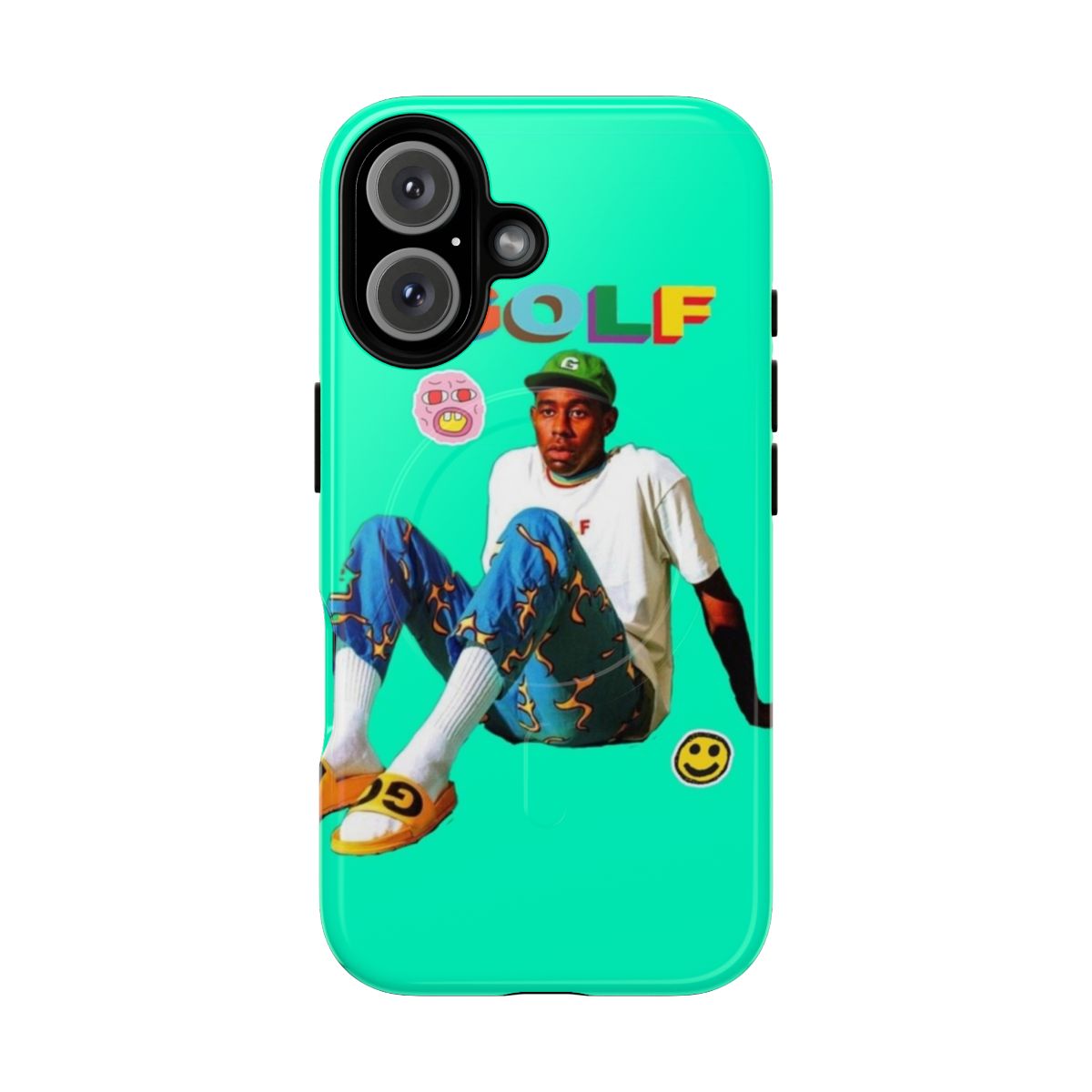 Colorful magnetic phone case with abstract flowerboy aesthetic design