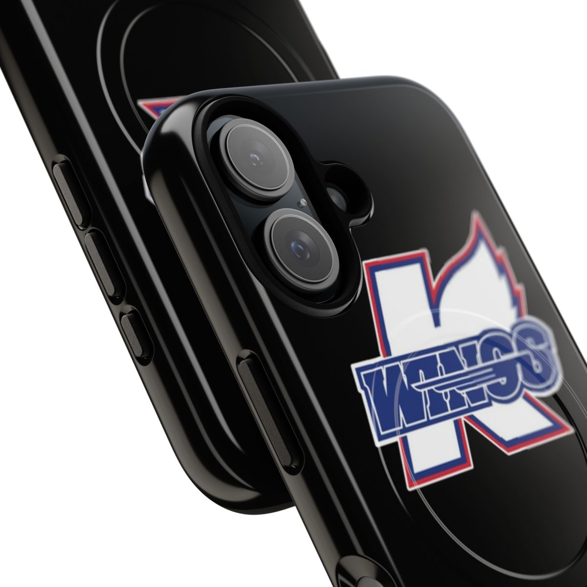 Kalamazoo Wings-themed magnetic phone case - Detail