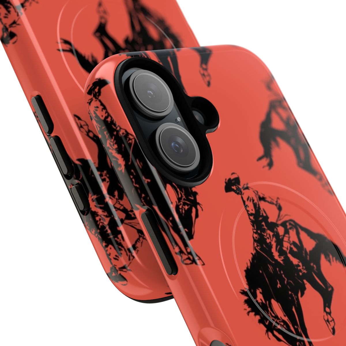 Cowboy-themed magnetic phone case with a tough, durable design - Detail