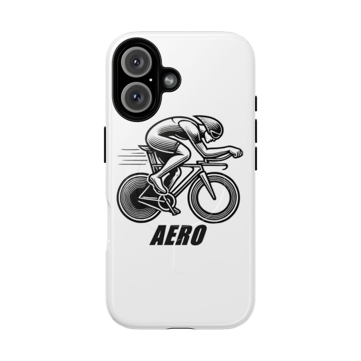 Magnetic tough case for phones with a cycling, sports, and time trial design