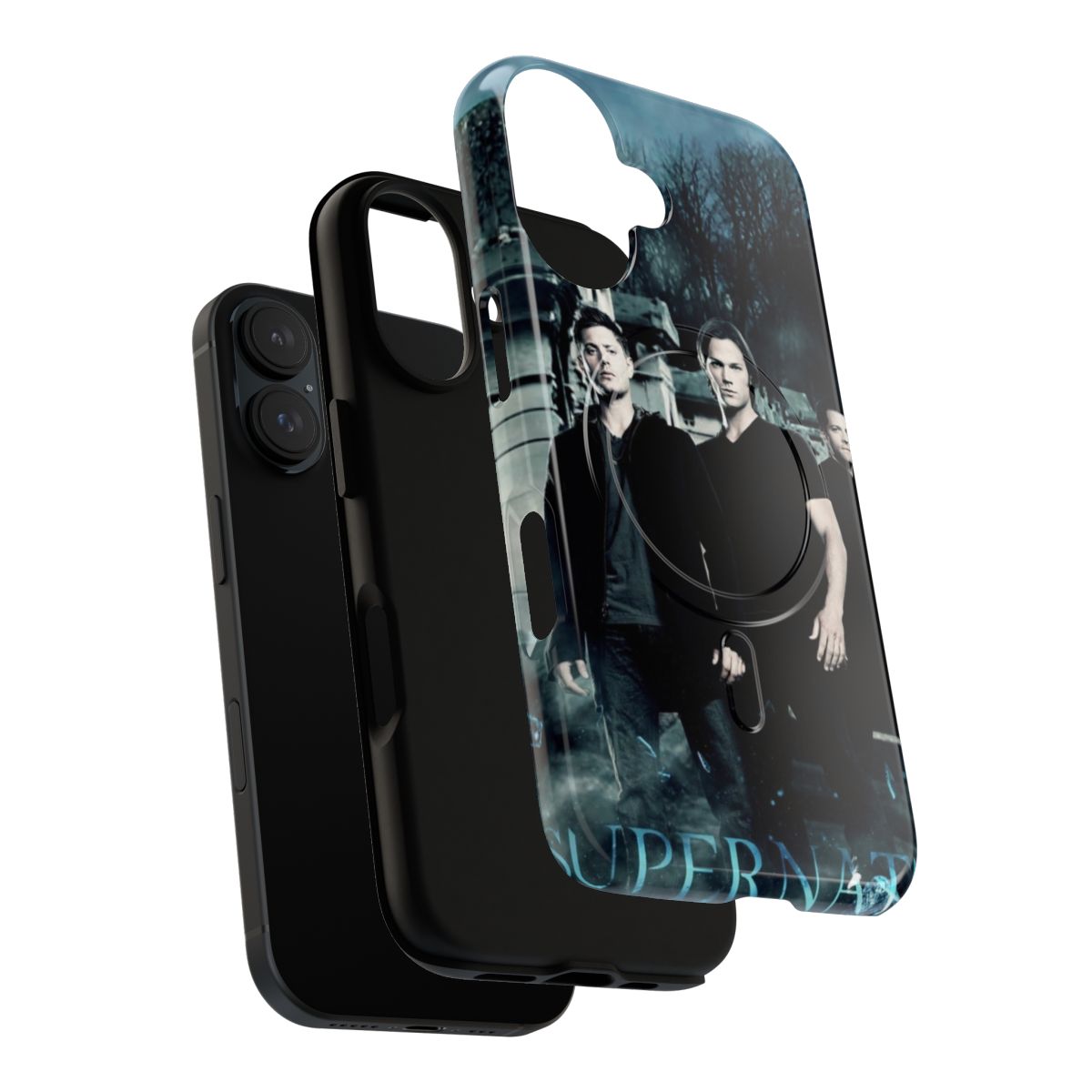 Supernatural-inspired phone case featuring Winchester brothers, Castiel the angel, and supernatural elements - Layers