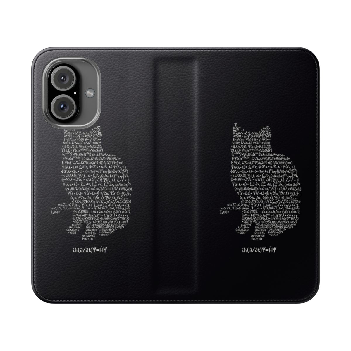 Schrödinger's Cat Flip Phone Case featuring a quantum physics design