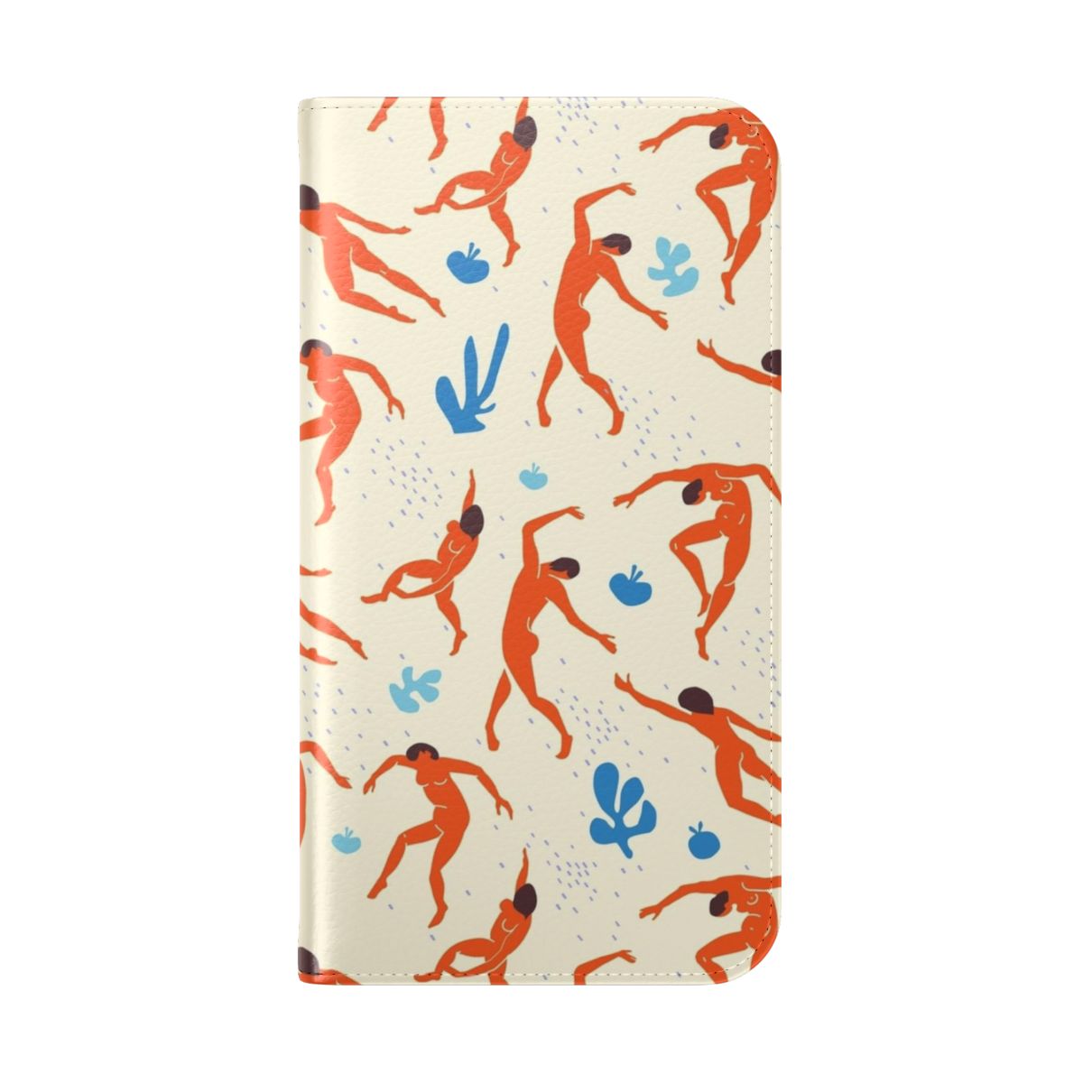 Colorful phone case featuring abstract dancers inspired by the paintings of Henri Matisse - Folded Back