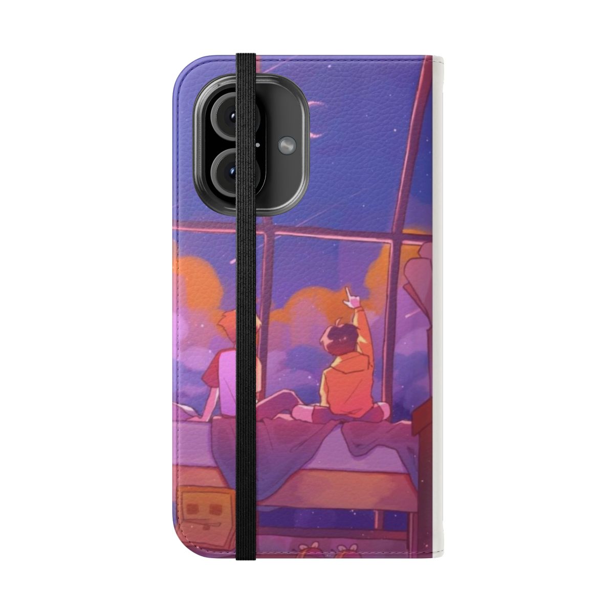 Artistic phone case design featuring Tommy and Tubbo from the DreamSMP - Folded Front