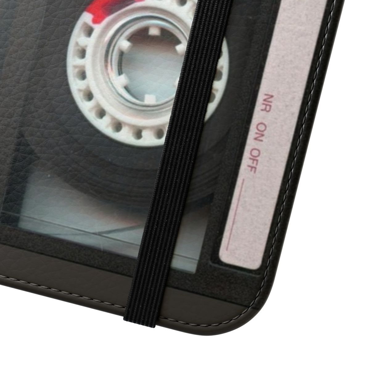 Retro cassette tape-style phone case with a flip cover design - Close Up