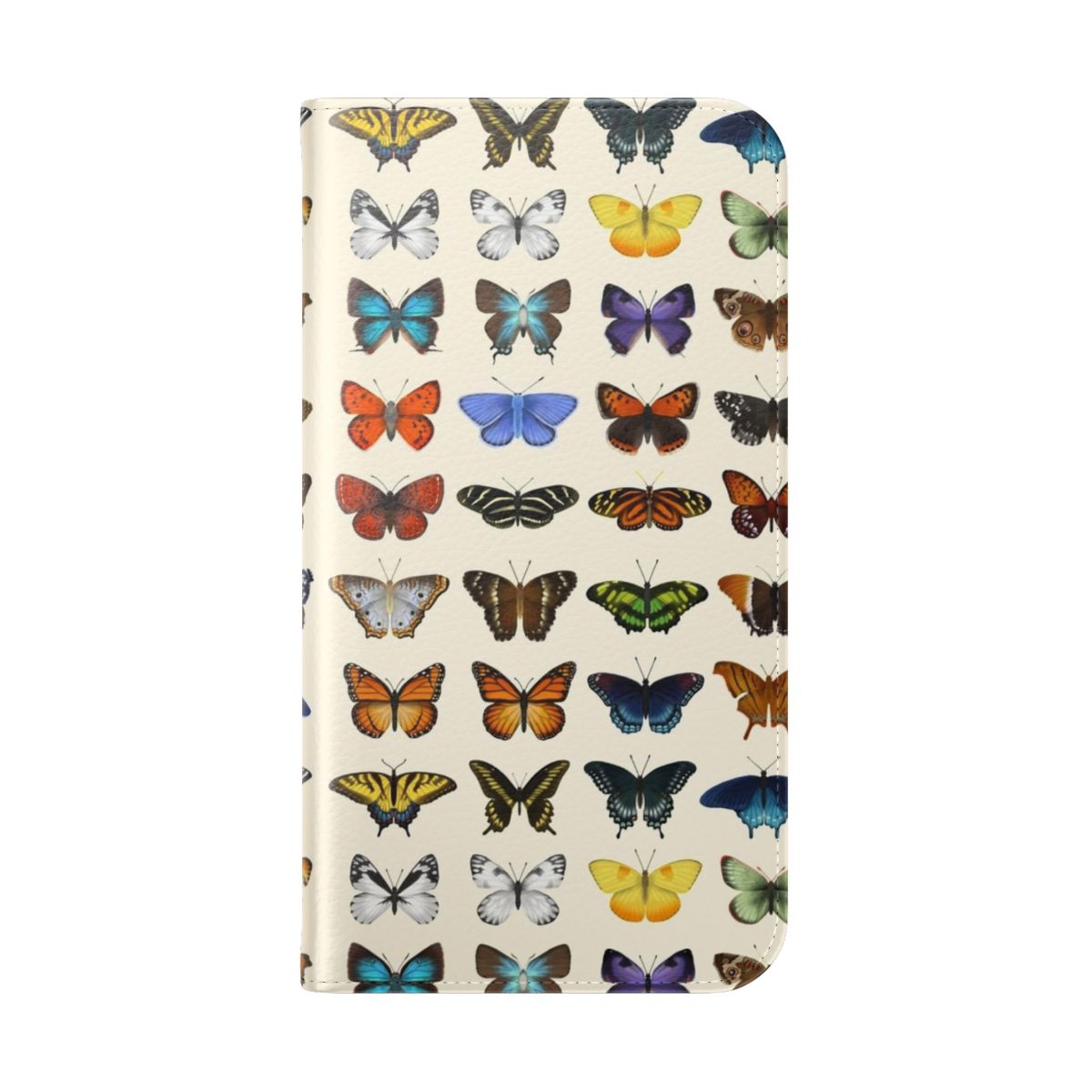 Butterflies of North America phone case with colorful insect graphic art - Folded Back