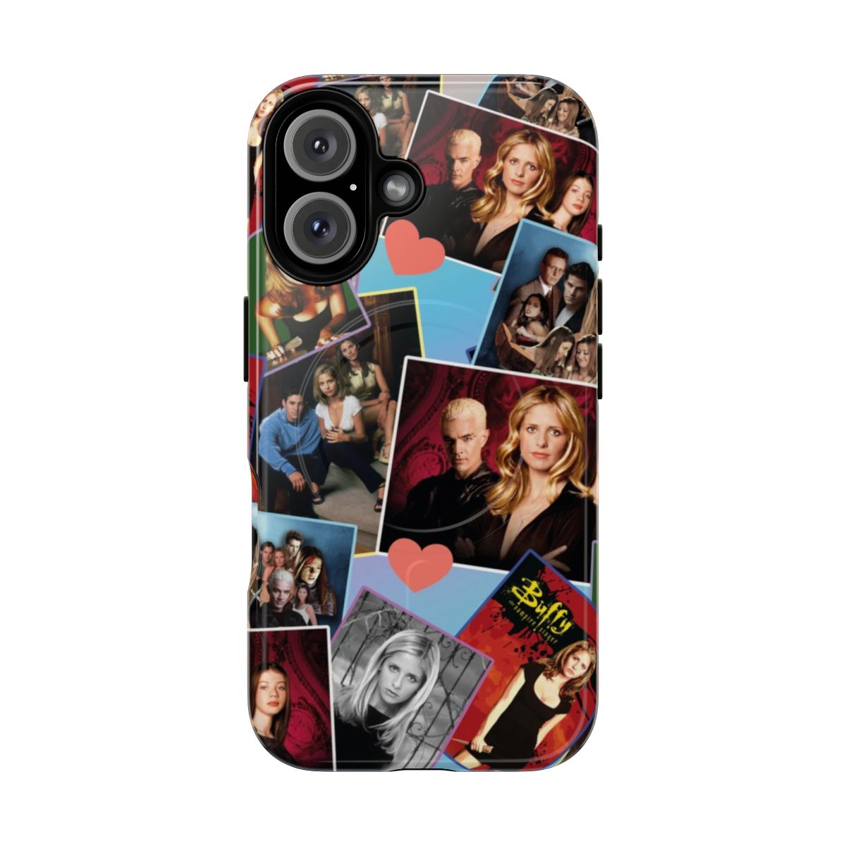 Magnetic phone case featuring the iconic Buffy the Vampire Slayer 90s TV show logo and characters