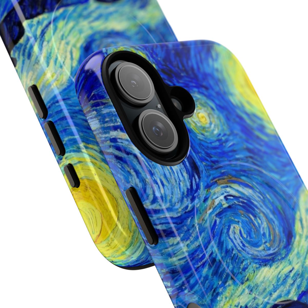 Starry Night inspired phone case with magnetic closure and tough design - Detail