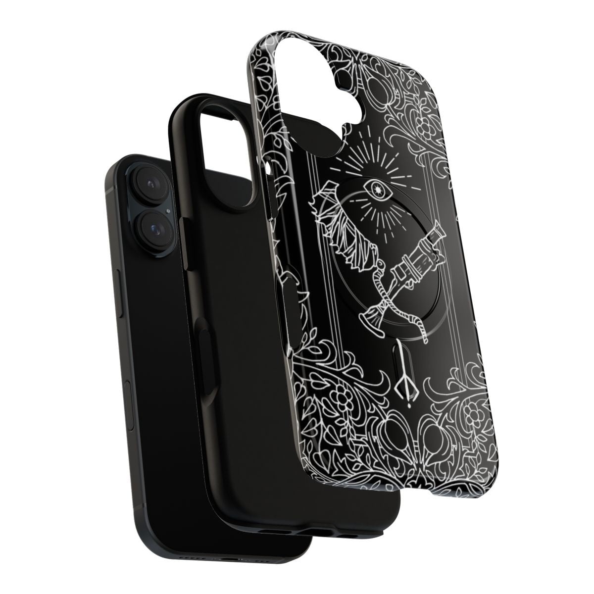 Bloodborne-inspired magnetic tough phone case with tarot and boss designs - Layers