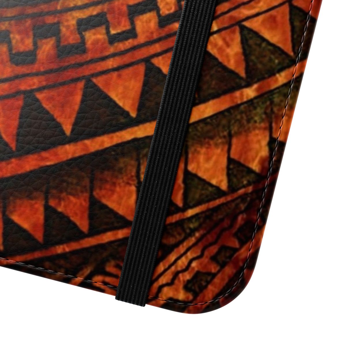 Polynesian-inspired tribal phone case with tropical designs - Close Up