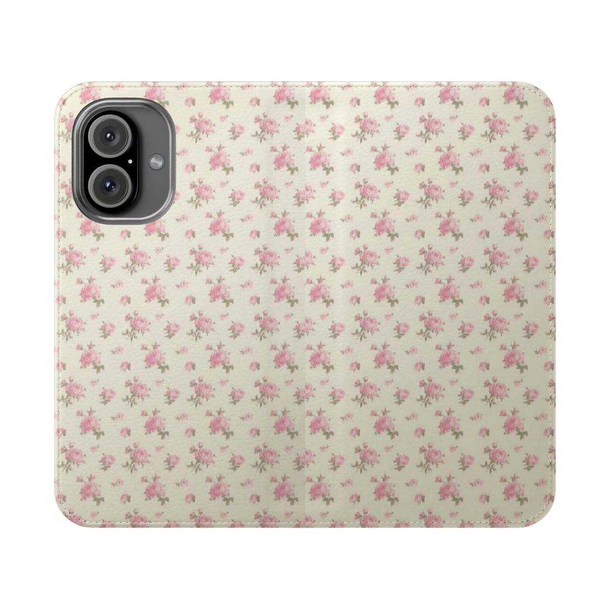 Floral pink phone case with a coquette aesthetic design