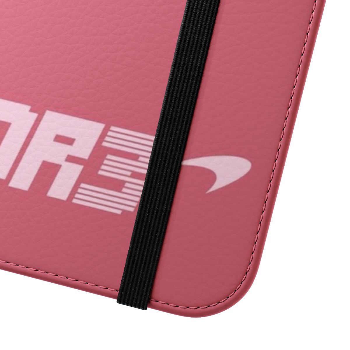 Pink phone case featuring a design inspired by Formula 1 driver Daniel Ricciardo - Close Up