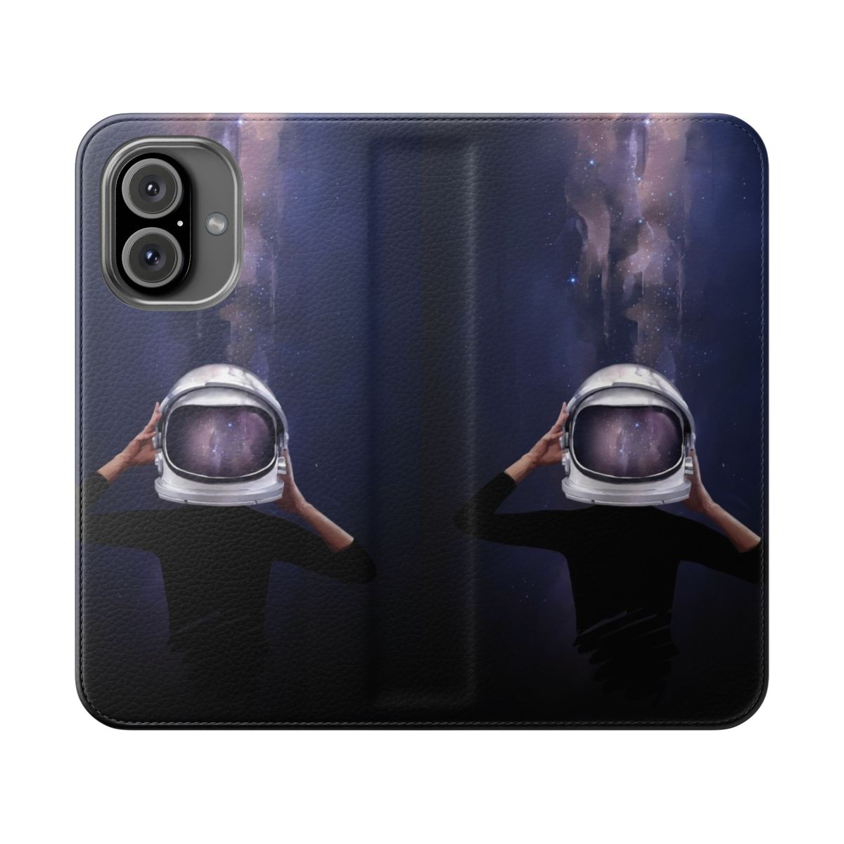 Cosmic astronaut phone case with stars and galaxy design