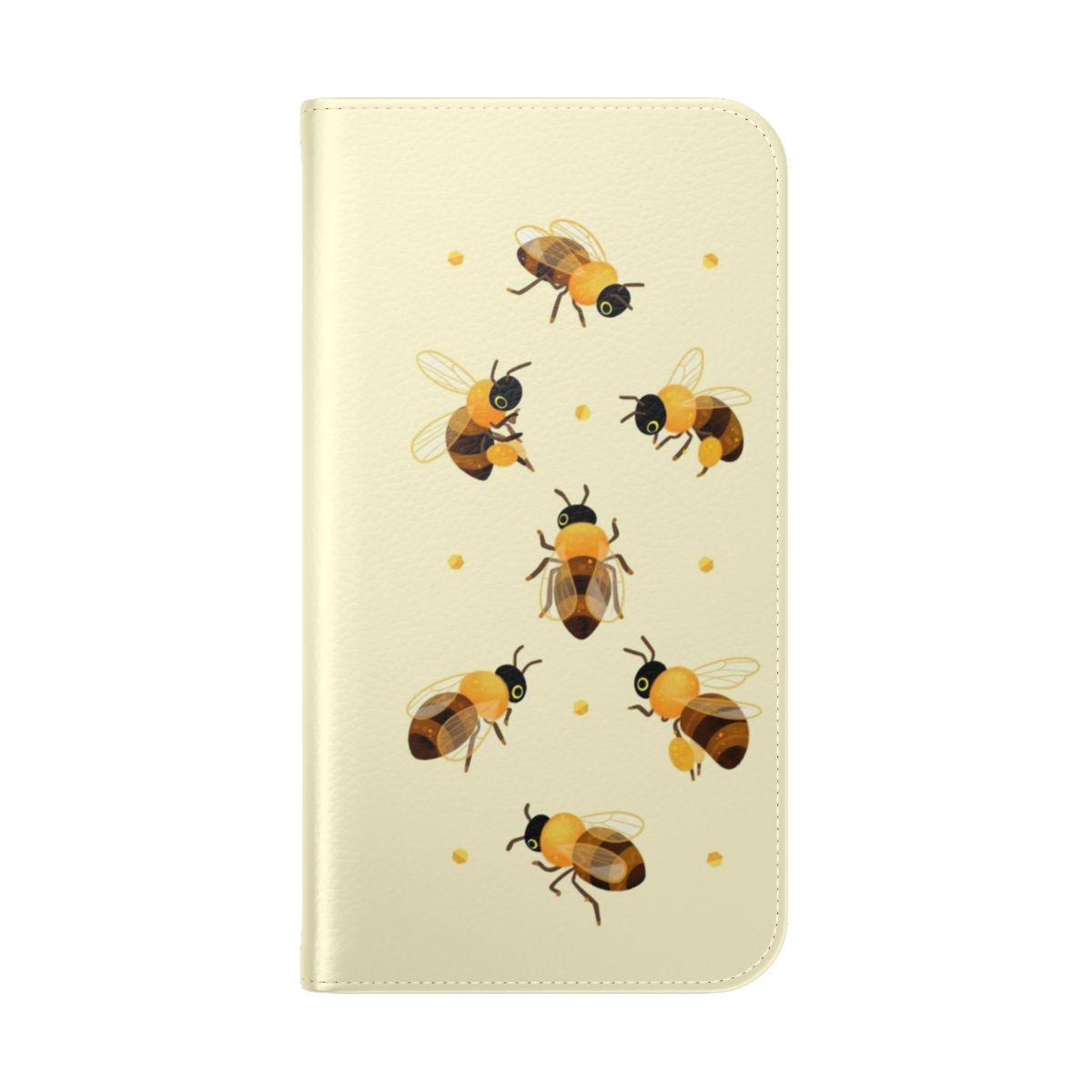 Honey bee design on a flip phone case - Folded Back