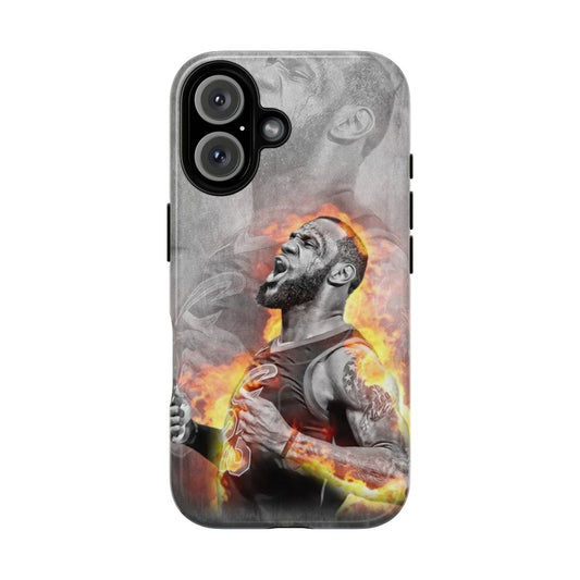 Stylish magnetic tough phone case featuring Lebron James design