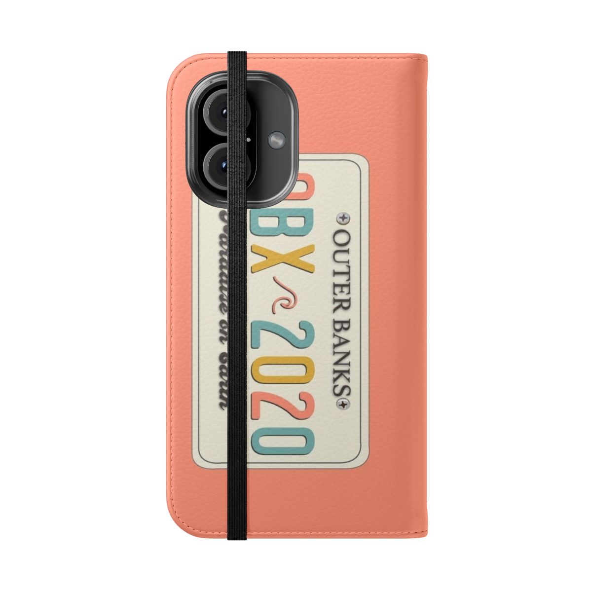 Outer Banks Inspired Flip Phone Case with License Plate Design - Folded Front