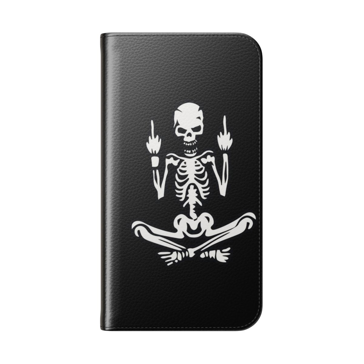 Heavy metal skull flip phone case - Folded Back