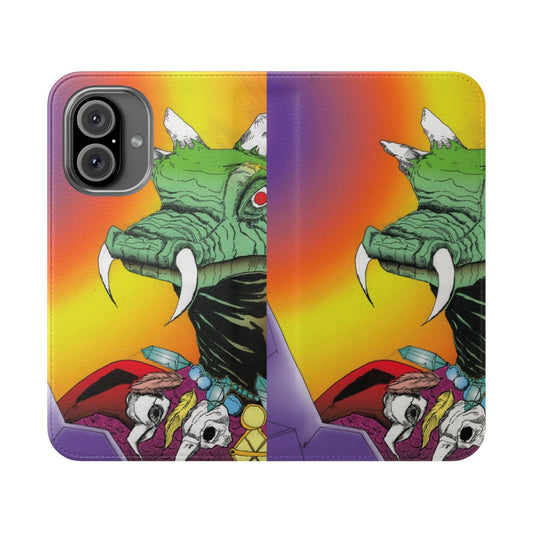 A fantasy-inspired phone case featuring a dragon and fey ball design.