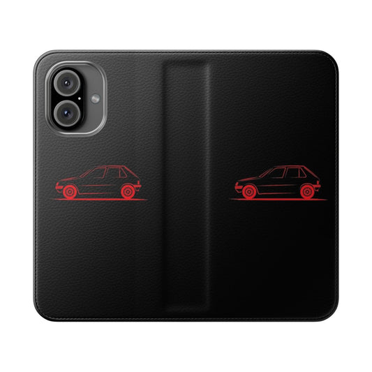 Classic Peugeot 205 car silhouette on a phone case