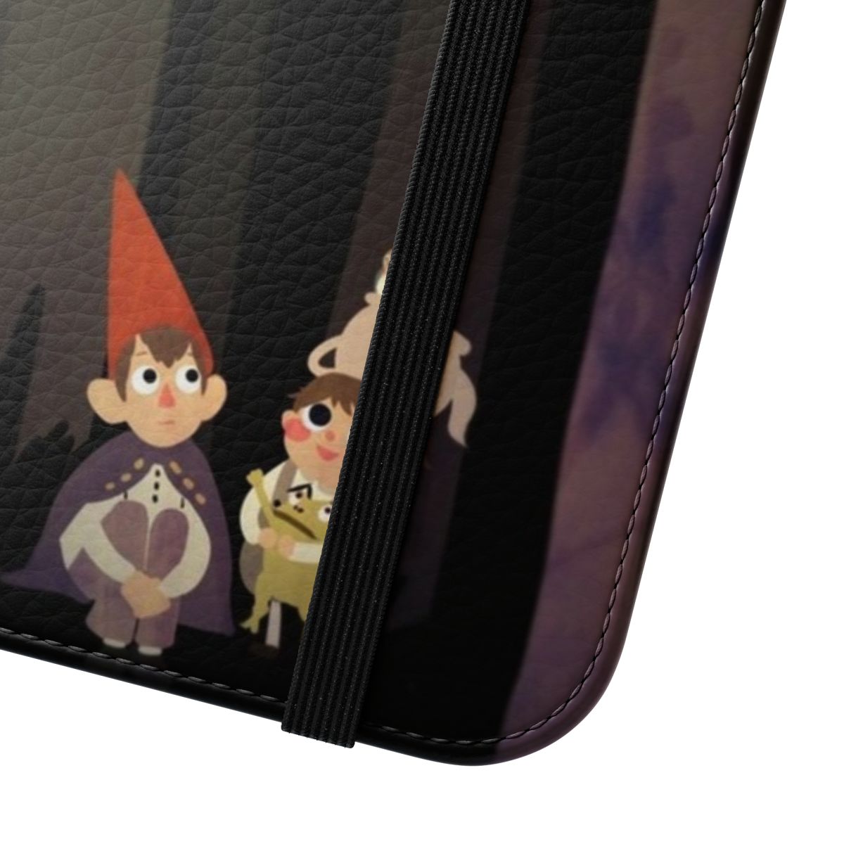 Whimsical phone case featuring characters and imagery from the animated series "Over the Garden Wall" - Close Up