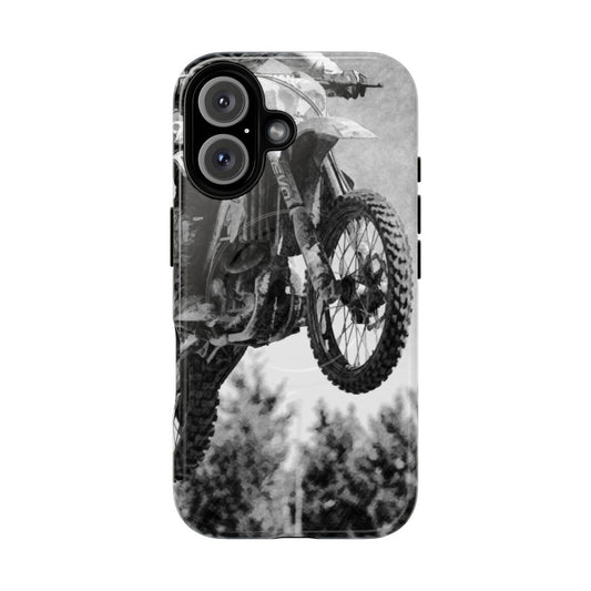 Rugged motocross racer magnetic phone case for durable protection on the track