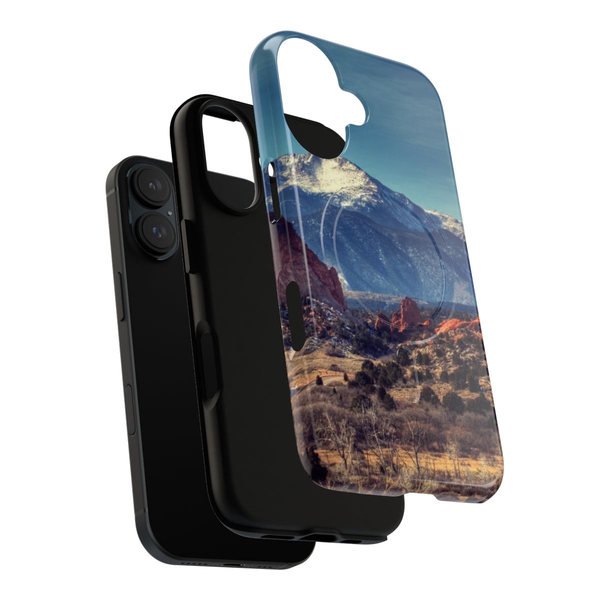 Magnetic tough phone case featuring a beautiful mountain landscape - Layers