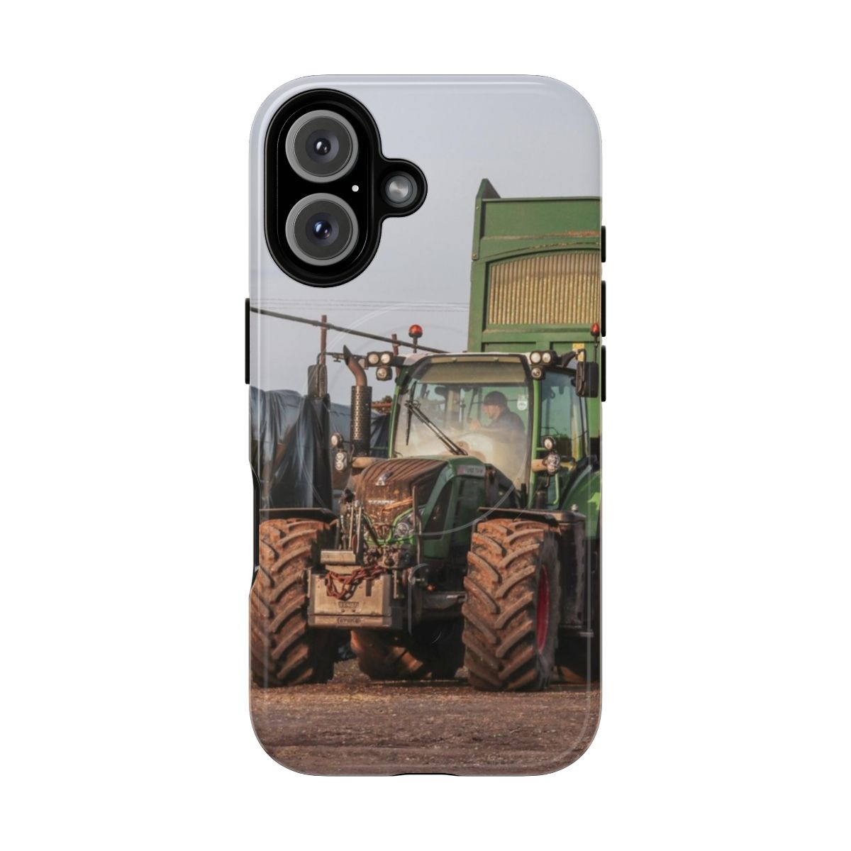 Magnetic Tough Phone Case featuring a Fendt and Bailey trailer tipping silage in the countryside