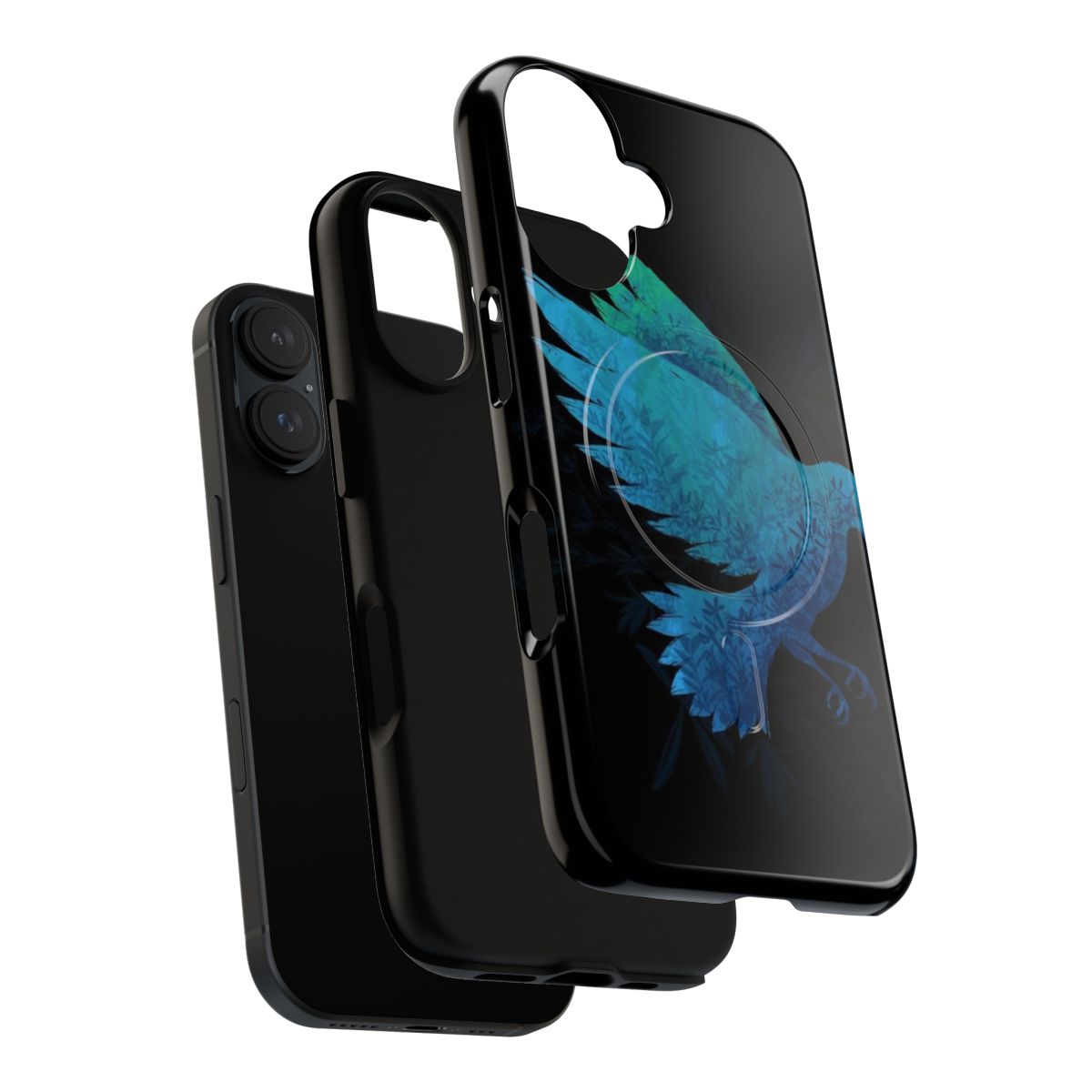 Colorful bird silhouette design on a magnetic and tough phone case - Layers